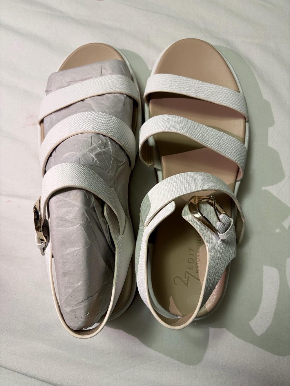 27 EDIT White Multi-Strap Platform Sandals